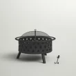 George Oliver Jameira 32-Inch Round Outdoor Wood Burning Firepit with Screen, Poker, and Cover George Oliver Jameira 32-Inch Round Outdoor Wood Burning Firepit with Screen, Poker, and Cover