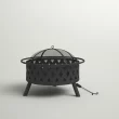 George Oliver Jameira 32-Inch Round Outdoor Wood Burning Firepit with Screen, Poker, and Cover George Oliver Jameira 32-Inch Round Outdoor Wood Burning Firepit with Screen, Poker, and Cover