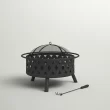 George Oliver Jameira 32-Inch Round Outdoor Wood Burning Firepit with Screen, Poker, and Cover George Oliver Jameira 32-Inch Round Outdoor Wood Burning Firepit with Screen, Poker, and Cover