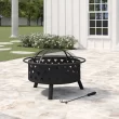 George Oliver Jameira 32-Inch Round Outdoor Wood Burning Firepit with Screen, Poker, and Cover George Oliver Jameira 32-Inch Round Outdoor Wood Burning Firepit with Screen, Poker, and Cover