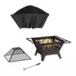Janssen 27'' H x 32'' W Steel Wood Burning Outdoor Fire Pit with Lid