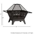 Janssen 27'' H x 32'' W Steel Wood Burning Outdoor Fire Pit with Lid
