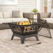 Janssen 27'' H x 32'' W Steel Wood Burning Outdoor Fire Pit with Lid
