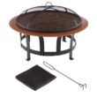 Janzen 20'' H x 30'' W Steel Wood Burning Outdoor Fire Pit with Lid
