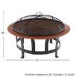 Janzen 20'' H x 30'' W Steel Wood Burning Outdoor Fire Pit with Lid