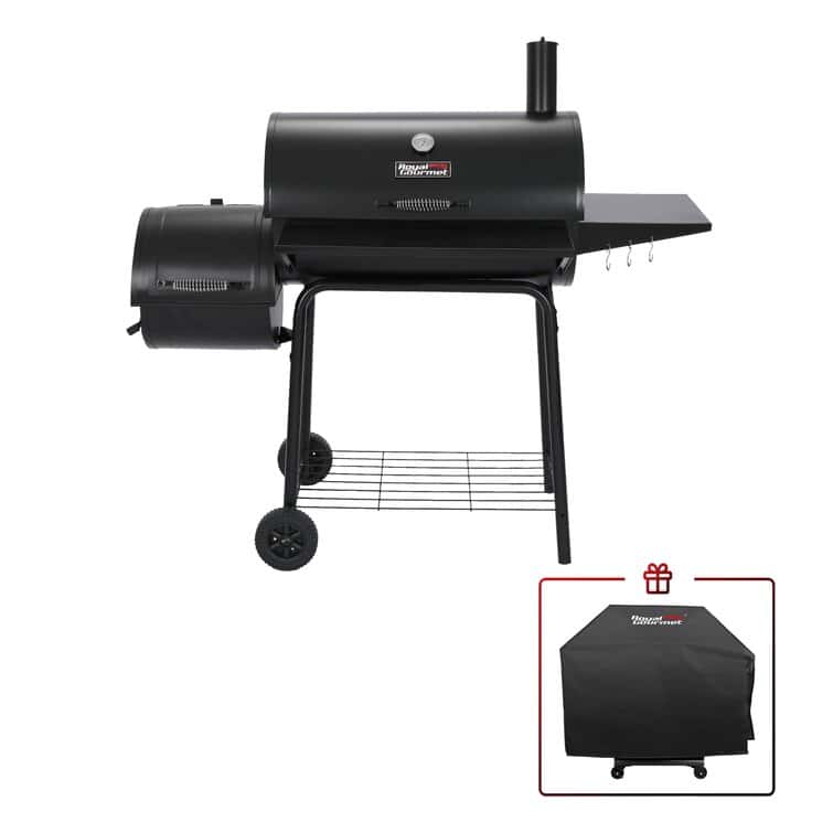 Royal Gourmet 30" Barrel Charcoal Grill with Smoker, Side Table and Cover Royal Gourmet 30" Barrel Charcoal Grill with Smoker, Side Table and Cover - Image 7