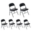UBesGoo 6 Pack Folding Chairs Cushioned Padded Seat Wedding Chairs with Metal Frame Home Office Party Use Black