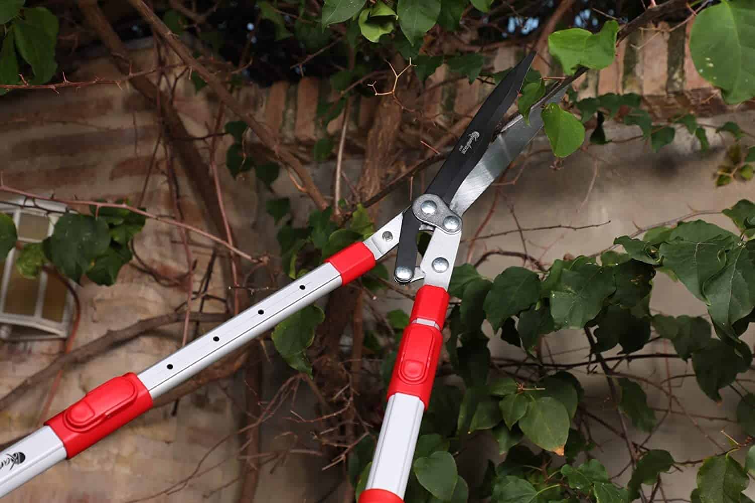 Kamikaze Telescopic Hedge Shears KM-40. Aluminum and Rubber Handles. Bypass cutting Bush Trimmer 9.8 inch. All Leaf Types. Lever System Garden Shears Kamikaze Telescopic Hedge Shears KM-40. Aluminum and Rubber Handles. Bypass cutting Bush Trimmer 9.8 inch. All Leaf Types. Lever System Garden Shears - Image 2