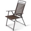 Costway Set of 4 Patio Folding Sling Chairs Steel Textilene Camping Deck Garden Pool