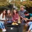 GARTIO 30" Square 50000 BTU Propane Fire Pit Table with Lava Rocks for Outdoor Patio Yard