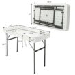 VINGLI 4 Foot Party Ice Cooler Folding Table, Portable Tailgate Camp Fishing Cleaning Table, Plastic with Matching Skirt