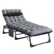 Slsy Folding Bed Cot: 3.3 Inch Mattress, Pillow, 4-Reclining Positions, Camping Guest Bed