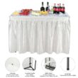 VINGLI 4 Foot Party Ice Cooler Folding Table, Portable Tailgate Camp Fishing Cleaning Table, Plastic with Matching Skirt