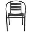 Flash Furniture 4 Pack Black Metal Restaurant Stack Chair with Aluminum Slats