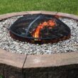 Sunnydaze Outdoor Heavy-Duty Steel Mesh Round Camp Fire Pit Spark Screen Lid with Handle - 36" - Black