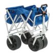 Mac Sports Collapsible Folding All Terrain Outdoor Beach Utility Wagon Cart, Blue