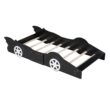 HSUNNS Twin Size Kids Race Car-Shaped Platform Bed with Wheels, Wooden Black HSUNNS Twin Size Kids Race Car-Shaped Platform Bed with Wheels, Wooden Black