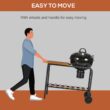 MadDog Vivo Charcoal BBQ Grill on Wheels 21" Barbecue Smoker W/ Table, Shelf