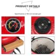 Winado 13in Round Ceramic Charcoal Grill for Outdoor Barbecue, Camping, BBQ Coal Grill Red