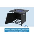 MF Studio 28'' 50000 BTU Propane Gas Fire Pit Table with Lid and Blue Fire Glass Black