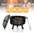 Sophia & William 30" 2 in 1 Outdoor Wood Burning Fire Pit Firepit Bowl with Cooking Grate