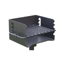 Pilot Rock CBP 135 Park Style Outdoor BBQ Charcoal Grill & Post Black