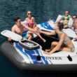 Intex Blue Tropic Inflatable Lake Island Float with Cooler and Cupholders Intex Blue Tropic Inflatable Lake Island Float with Cooler and Cupholders