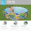 Bestway Steel Pro 9' x 26" Above Ground Round Outdoor Swimming Pool, Panda Print