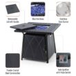 Sophia & William 28 inch Outdoor Gas Fire Pit Table with Lid 50,000 BTU