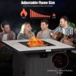 Costway 30'' Square Propane Gas Fire Pit Table Ceramic Tabletop 50,000 BTU with Cover