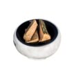 Teamson Home 21" Outdoor Round Stone Wood Burning Fire Pit with Faux Concrete Base, Gray