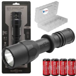 Surefire G2ZX CombatLight 600 Lumen Flashlight w/ 4 Extra CR123A + Battery Box