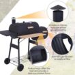 48" Steel Portable Backyard Charcoal BBQ Grill and Offset Smoker Combo Backyard 48" Steel Portable Backyard Charcoal BBQ Grill and Offset Smoker Combo Backyard