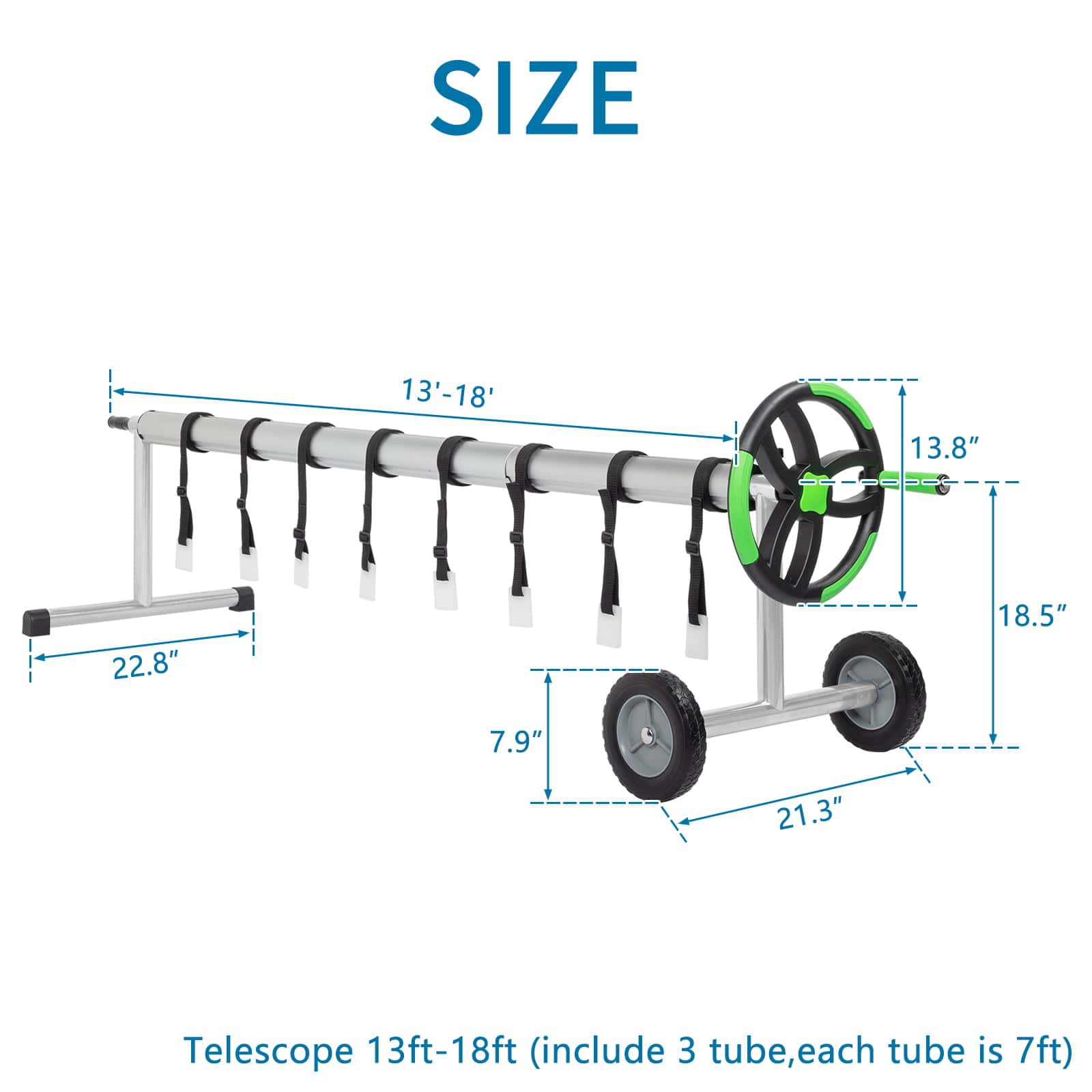 UBesGoo Upgraded Stainless Steel Solar Cover Reel For Swimming Pools Up To 18 Feet Wide Inground UBesGoo Upgraded Stainless Steel Solar Cover Reel For Swimming Pools Up To 18 Feet Wide Inground - Image 4