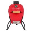 Ktaxon 13in Round Ceramic Charcoal Grill Portable BBQ Grill Smoker for Yard Red