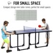 Soozier 6' x 3' Foldable Ping Pong Table Set with 2 Table Halves for Party Use, Space-Saving Mid-Size Table Tennis for Small Living Spaces, Basement Games, Sports Gifts