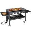 Costway 4 Burner Propane Gas Grill 60000BTU Foldable Outdoor Griddle Station w/ Wheels