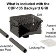 Pilot Rock CBP 135 Park Style Outdoor BBQ Charcoal Grill & Post Black