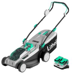 Litheli 2*20V 17" Cordless Lawn Mower with Brushless Motor + 2*4.0Ah Battery & Charger