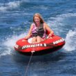 Airhead Mach 1 Inflatable Single Rider Towable Lake Ocean Water Tube Float, Red Airhead Mach 1 Inflatable Single Rider Towable Lake Ocean Water Tube Float, Red
