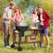MadDog Vivo Charcoal BBQ Grill on Wheels 21" Barbecue Smoker W/ Table, Shelf