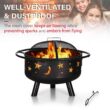 Sophia & William 30" 2 in 1 Outdoor Wood Burning Fire Pit Firepit Bowl with Cooking Grate
