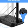 MaxKare Portable Basketball Hoop & Goal Basketball System Basketball Equipment Height Adjustable 7 Ft. 6 In. - 10 Ft. with 44 In. Indoor Outdoor