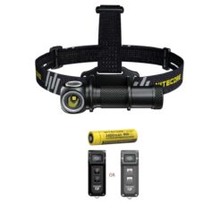 Value Bundle: Nitecore UT32 Dual Emitter Headlamp-(5700K, Cool White)-(3000K, Warm White) with 1XNL1834 Battery (Black or Gray)