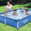 Bestway Steel Pro 7.25 x 4.9 x 1.4 Ft Rectangular Above Ground Kids Swimming Pool