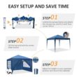 10x10 FT Pop Up Canopy Tent Anti-UV Waterproof Outdoor Canopy Tent Shade Commercial Booth Gazebo, Blue