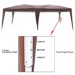 UBesGoo Easy Pop Up Canopy Party Tent, Coffee Brown with 4 Removable Sidewalls 10-Feet x 20-Feet