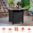 Costway 30'' Square Propane Gas Fire Pit Table Ceramic Tabletop 50,000 BTU with Cover
