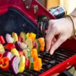 Americana 9325U8.181 Portable Electric Cart Grill with Two Folding Tables, Red