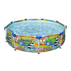 Bestway Steel Pro 9' x 26" Above Ground Round Outdoor Swimming Pool, Panda Print